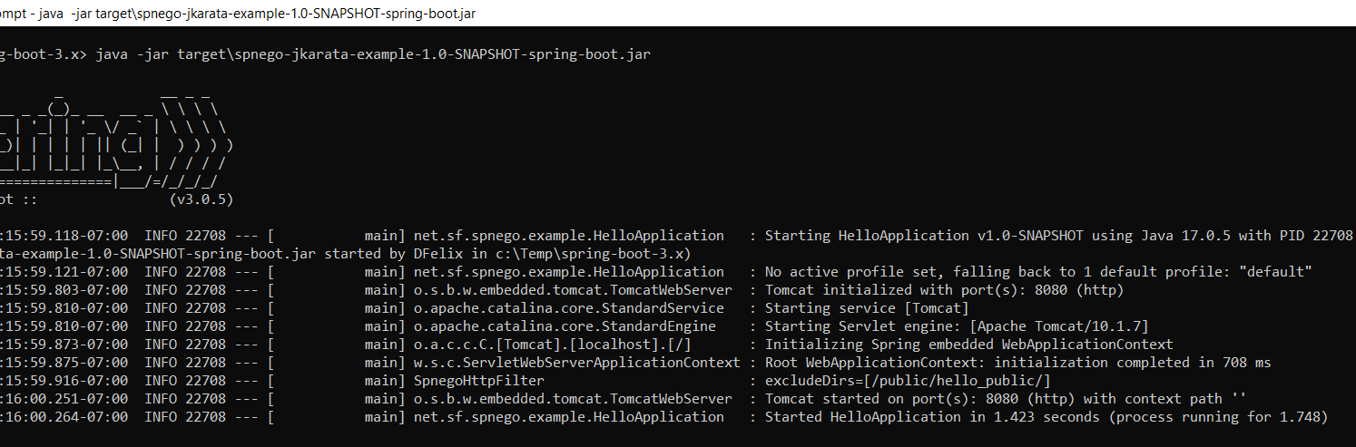 Configuring Kerberos SPNEGO HTTP Servlet Filter for Spring Boot 3.x